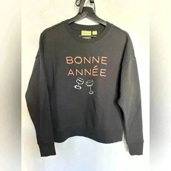 Phthalo Ruth for Maeve by Anthropologie Happy New Year Crewneck Sweatshirt XS - Picture 1 of 7